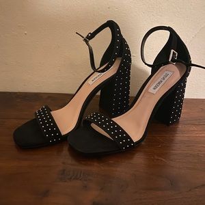 Steve Madden Black Heels with Silver Studs